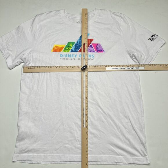 Disney Mens White D23 Expo Disney Parks Imagining Tomorrow Today T-Shirt Size XL - Picture 2 of 6